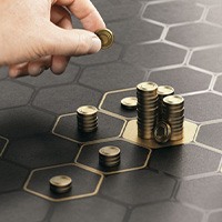 Coins arranged on hexagonal grid
