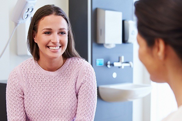 woman in dentist office