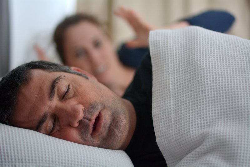 A man suffering from sleep apnea